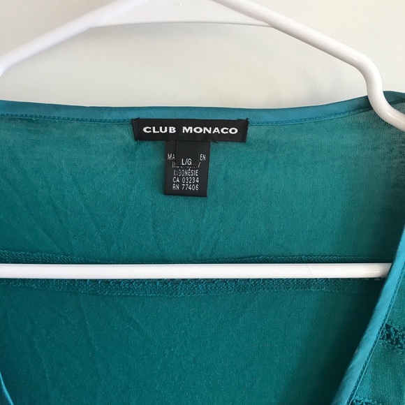 Club Monaco teal long sleeve button up L - Picture 3 of 6